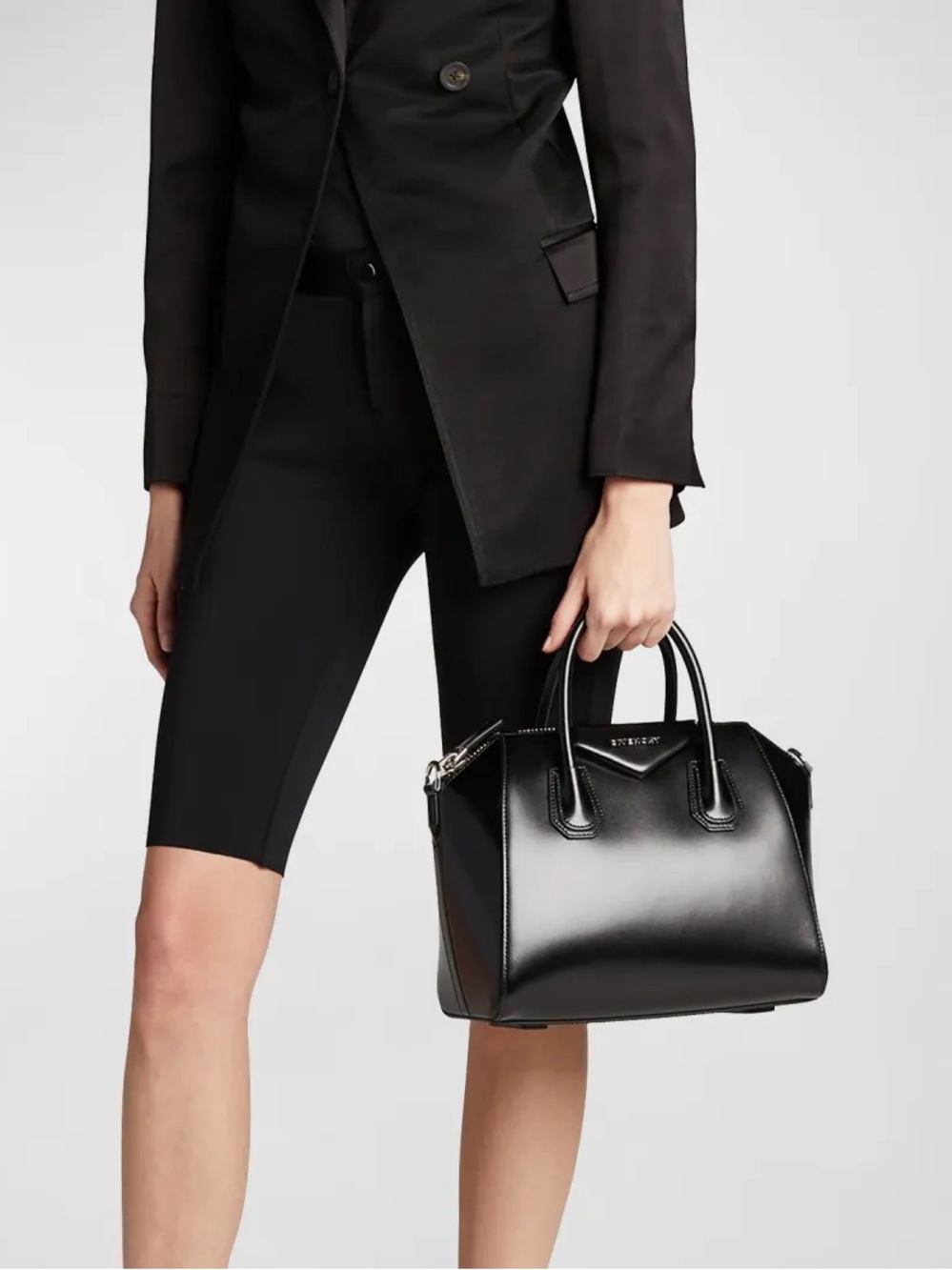 Givenchy Antigona Small Black Leather Satchel with Gold Hardware - Picture 8 of 9